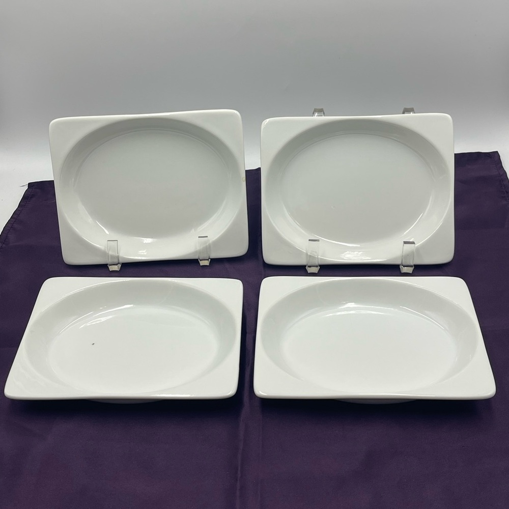 REGO Expressly for Continental:Vintage White Entree Plate/Dish (#8-9070) 4pc Set